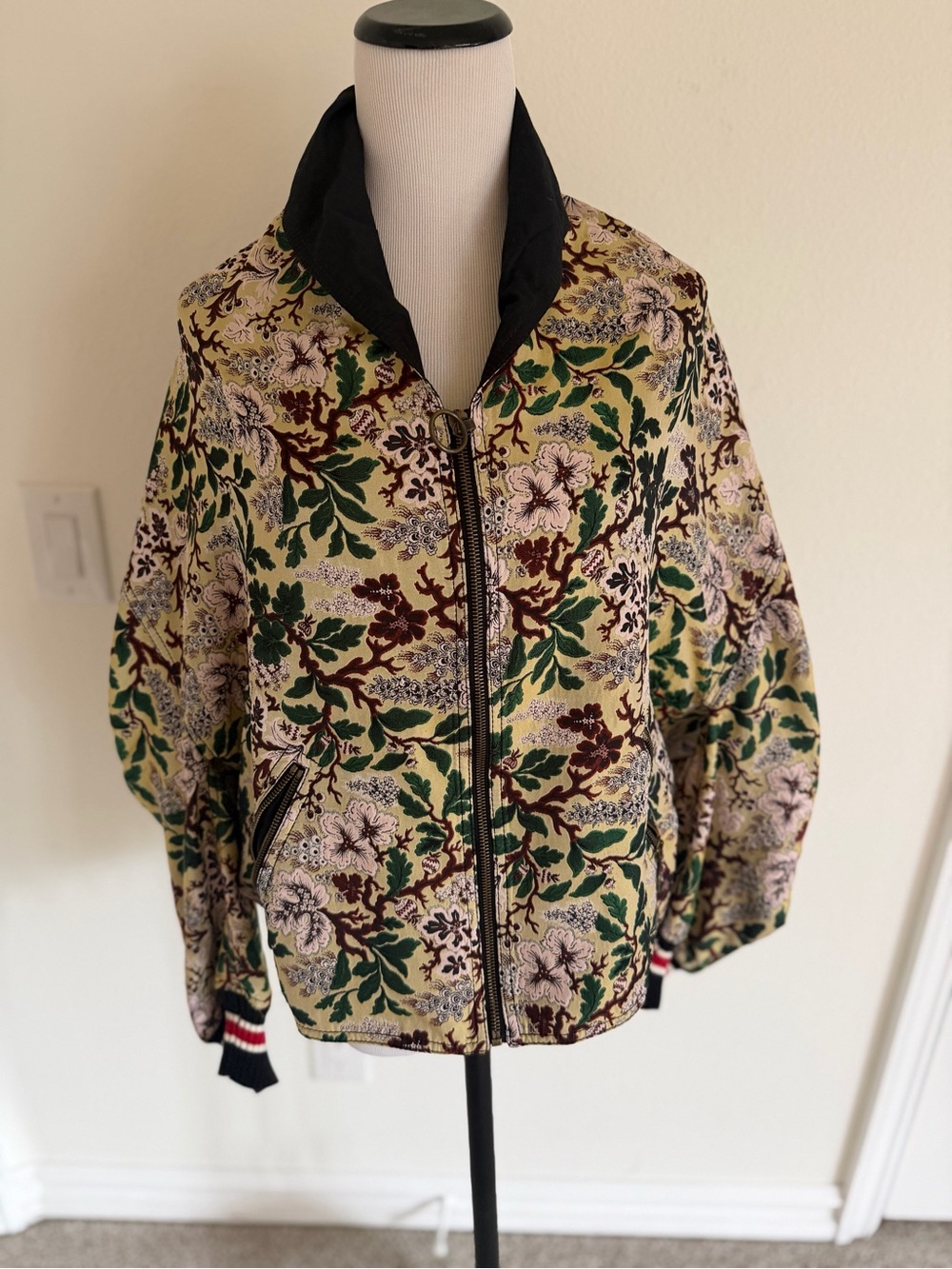 Philosophy di Lorenzo Serafini Neutrals Floral Print Bomber Jacket Size Small S